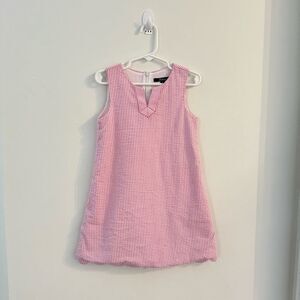 E.Land Cotton Dress Striped Pink White 5 Girls Kids Sleeveless Seersucker